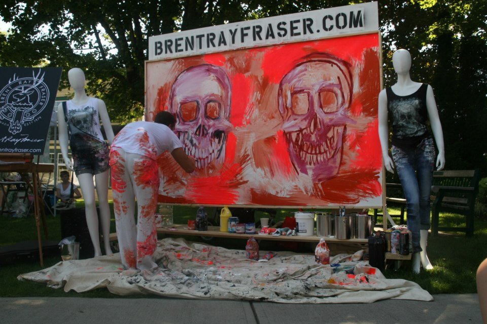 Brent Ray Fraser Cranberry Festival Live Skull Painting 2012_06