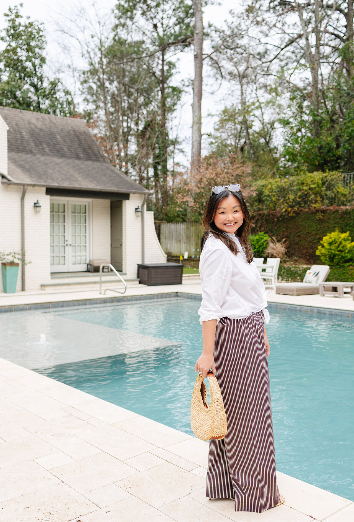 product photography photoshoot for gus mayer poolside