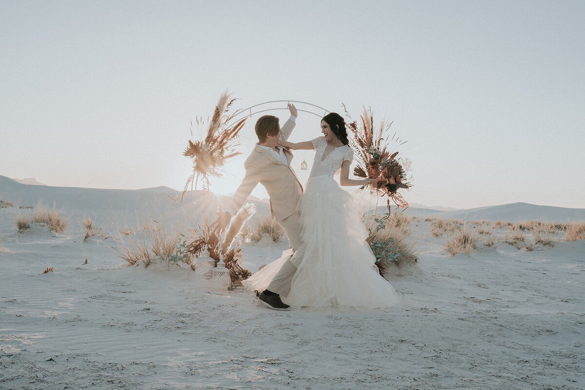 Couple dancing at a National Park after eloping!