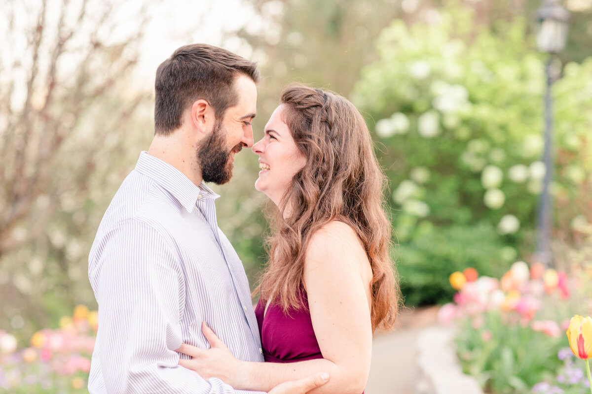 A couple at the State Botanical Garden of Georgia in Athens for engagement portrait session by Jennifer Marie Studios, best Georgia wedding photographer.