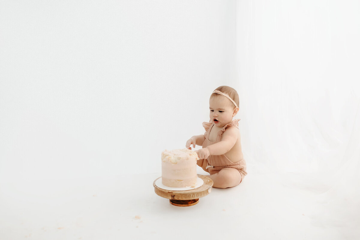 baby girl cake smash photos in denver