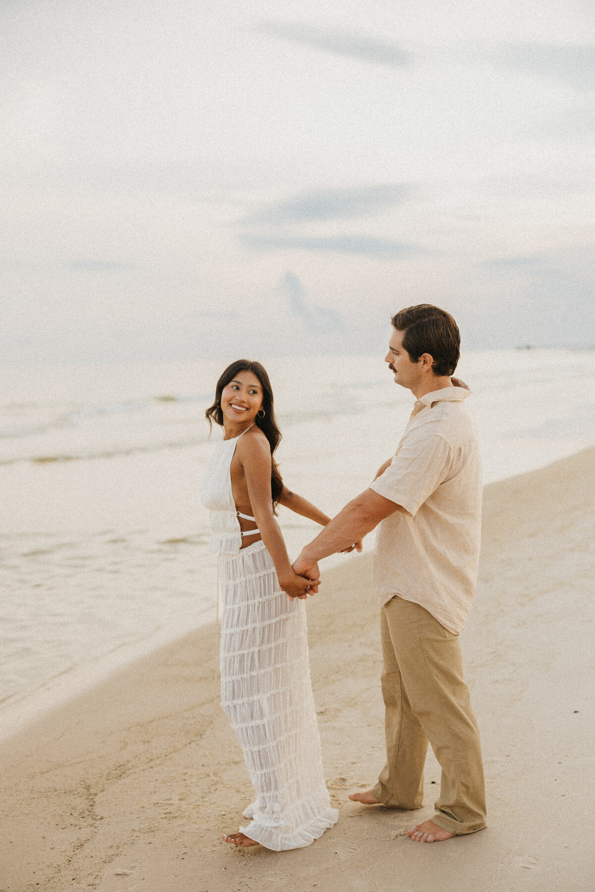 couple walking on beach