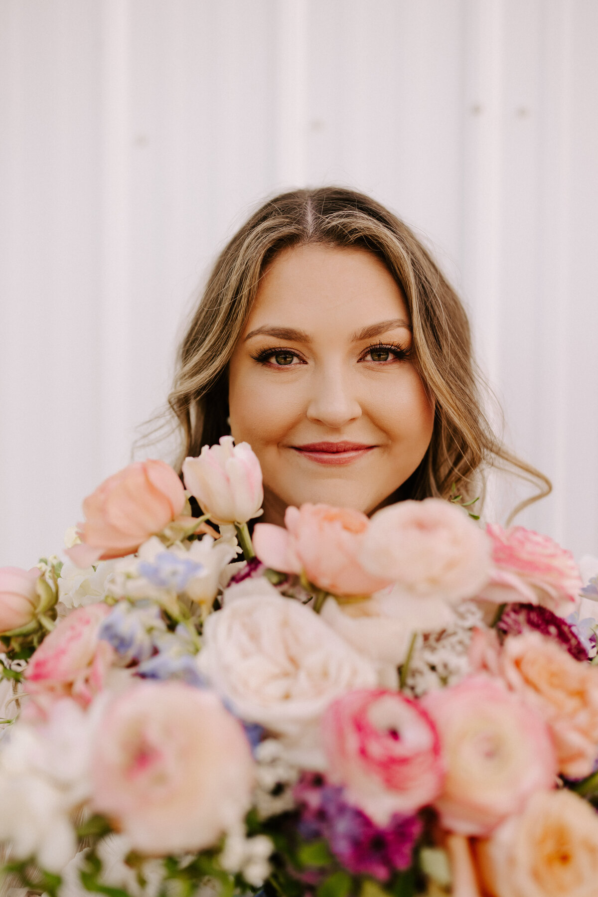 Bridal portrait, headshot, with bouquet, Moncton, New Brunswick