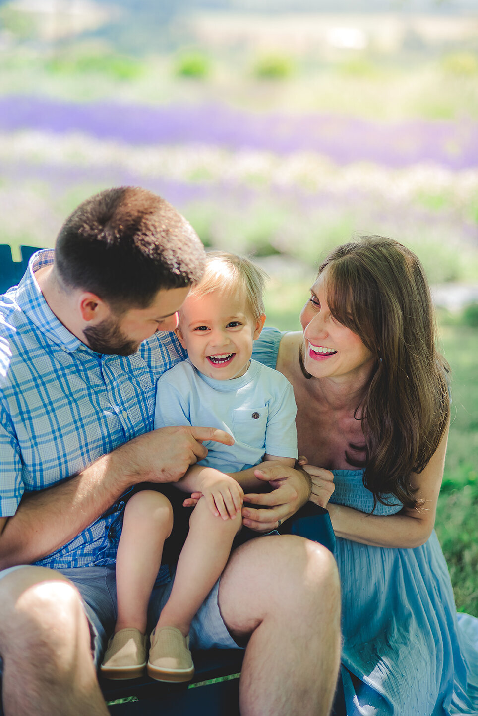 family with boy smiling
