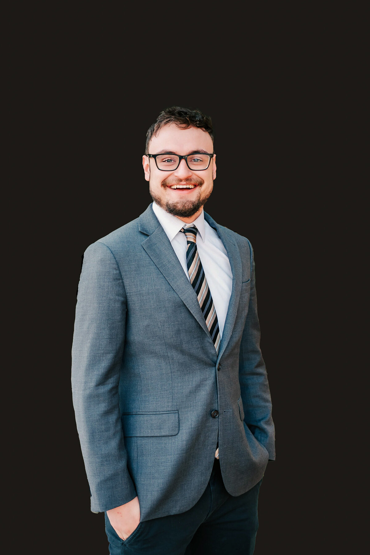 Branson Missouri branding photography of business headshot of man in grey suit
