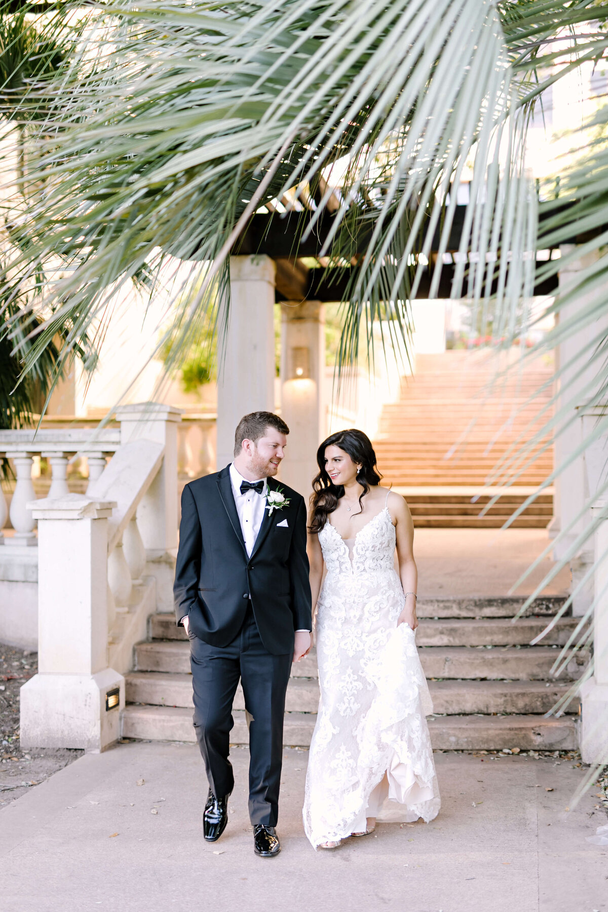 bride and groom portrait at Four Seasons Austin