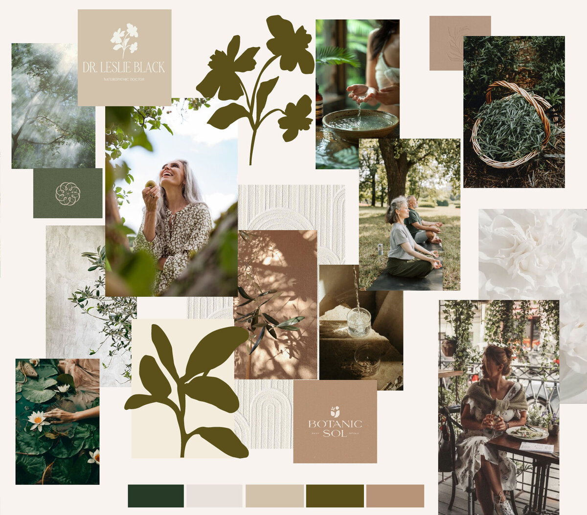 Moodboard for Dr. Leslie’s wellness brand identity