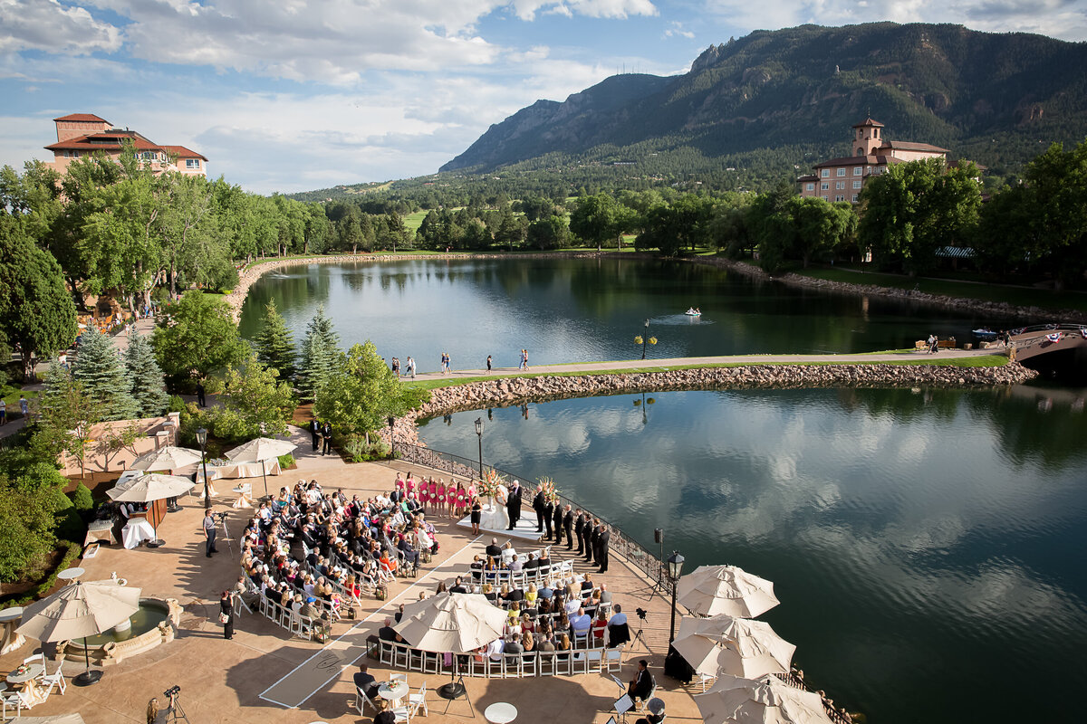 A Panoramic View of the Broadmoor During a Wedding
