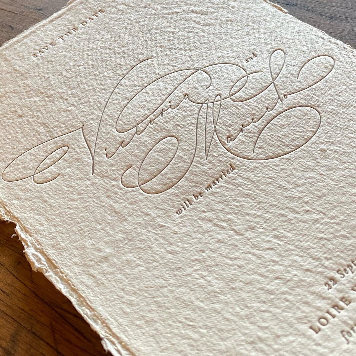 wedding invitation with custom calligraphy in Washington DC