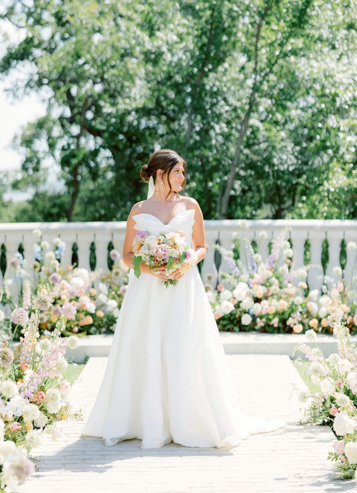 bride holding flowers