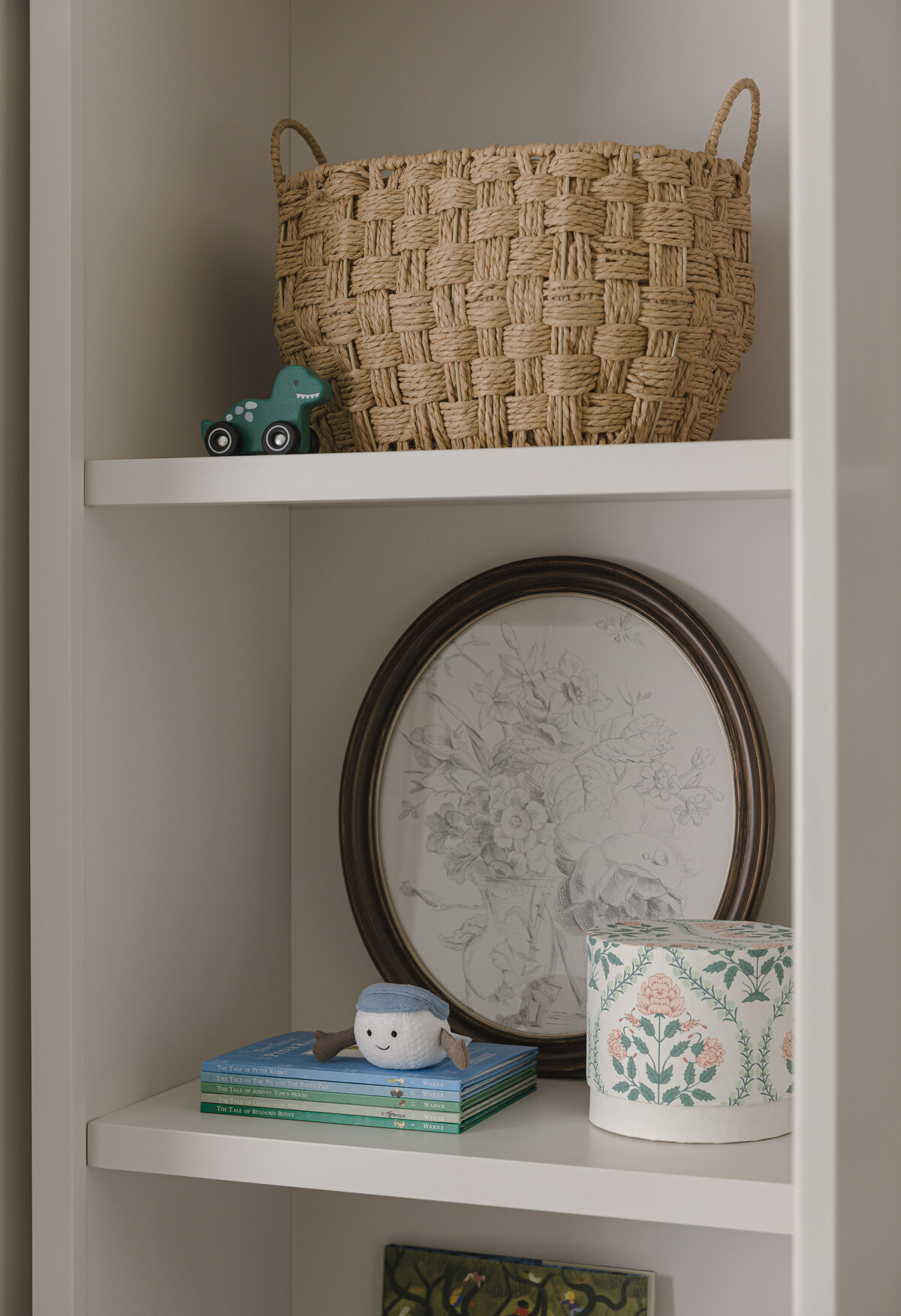 Living room bookshelves