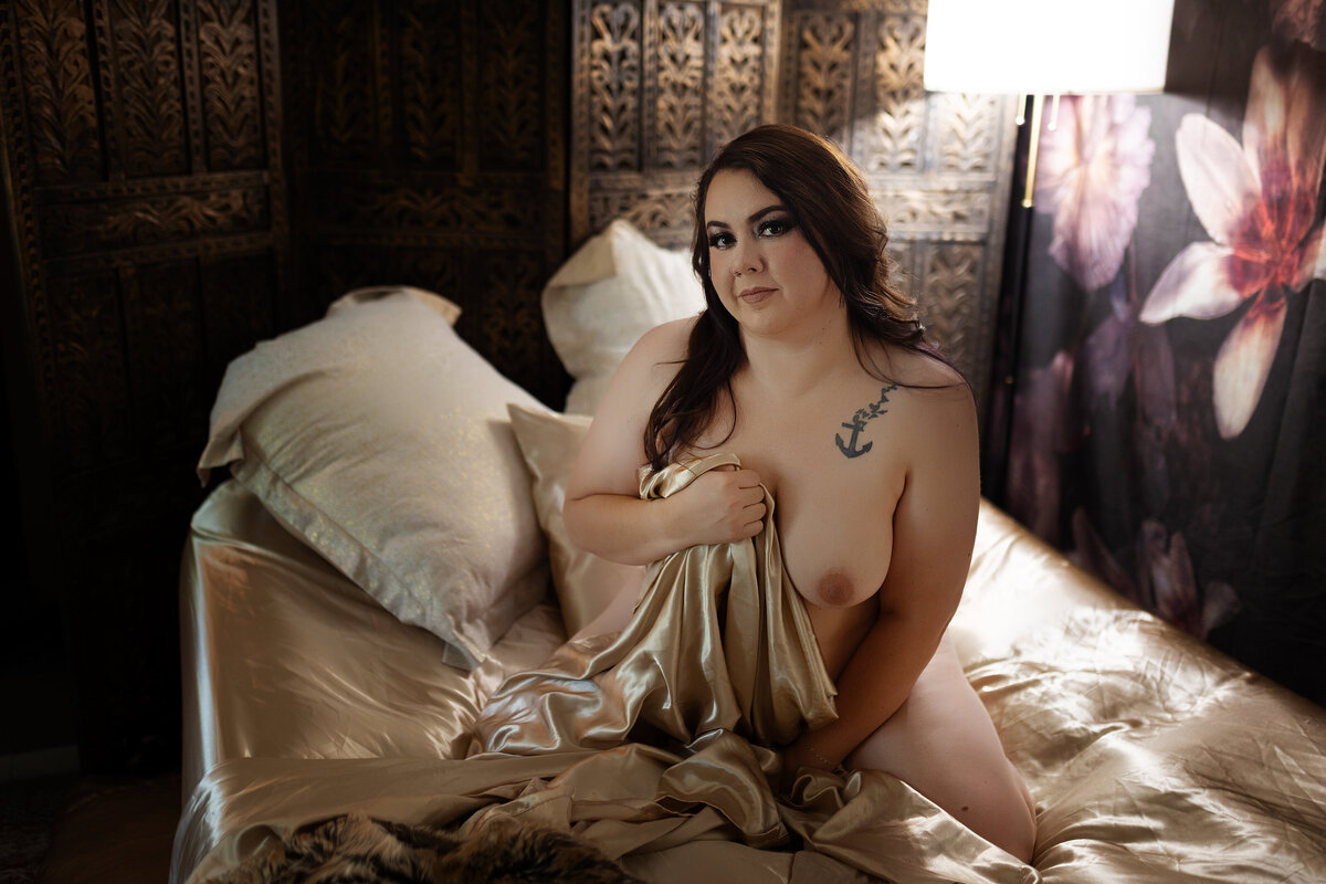 In the sheets boudoir session