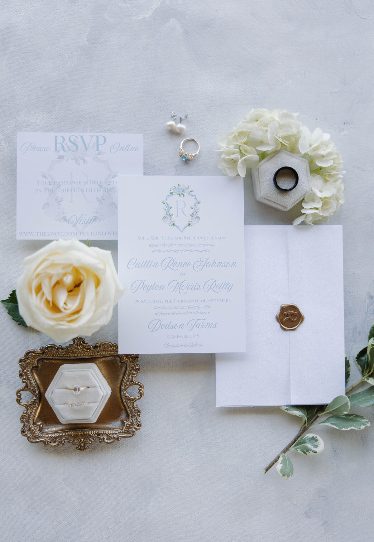 invitation flat lay