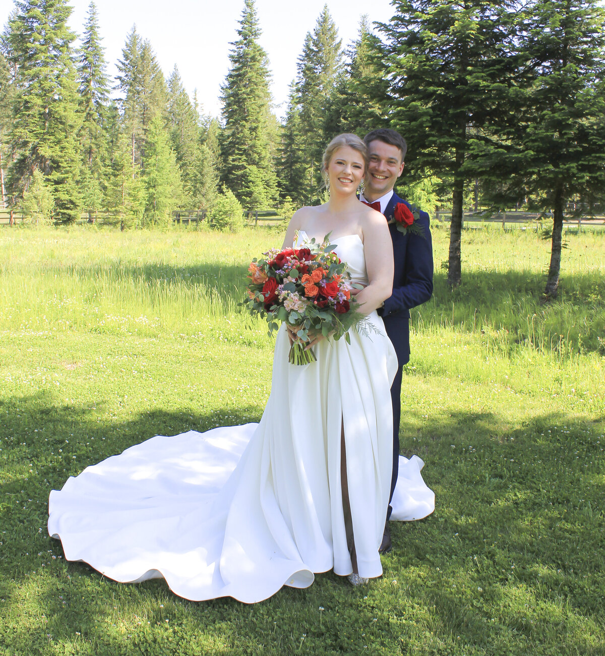 Bride and Groom in Meadow