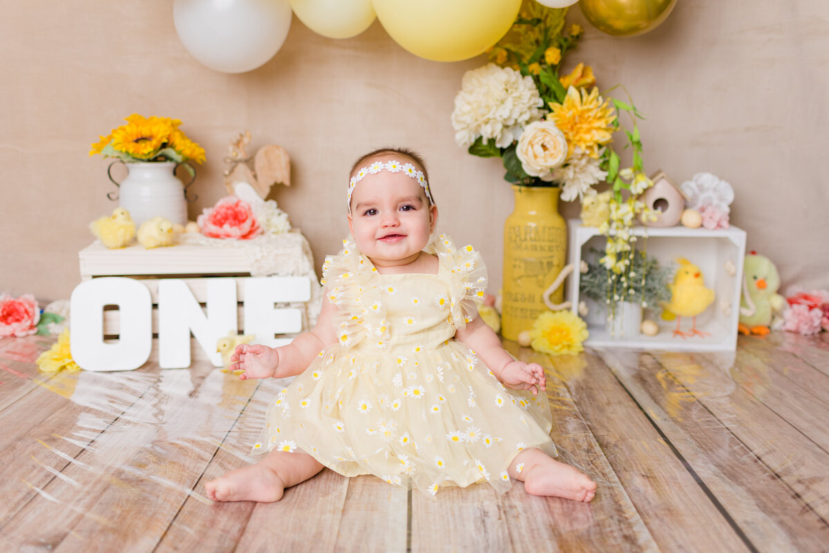 Aria Molzon First Birthday Cake Smash-3