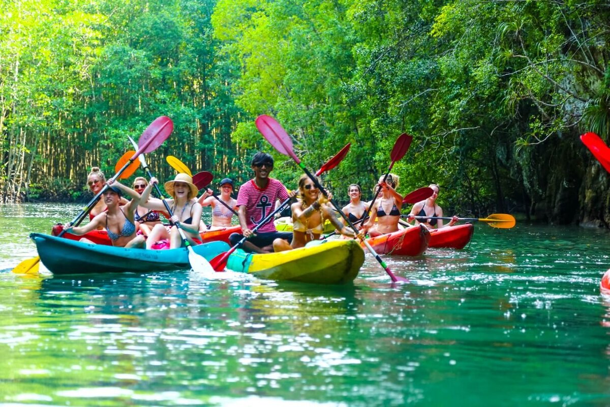 kayaking adventure through mangroves of Thailand