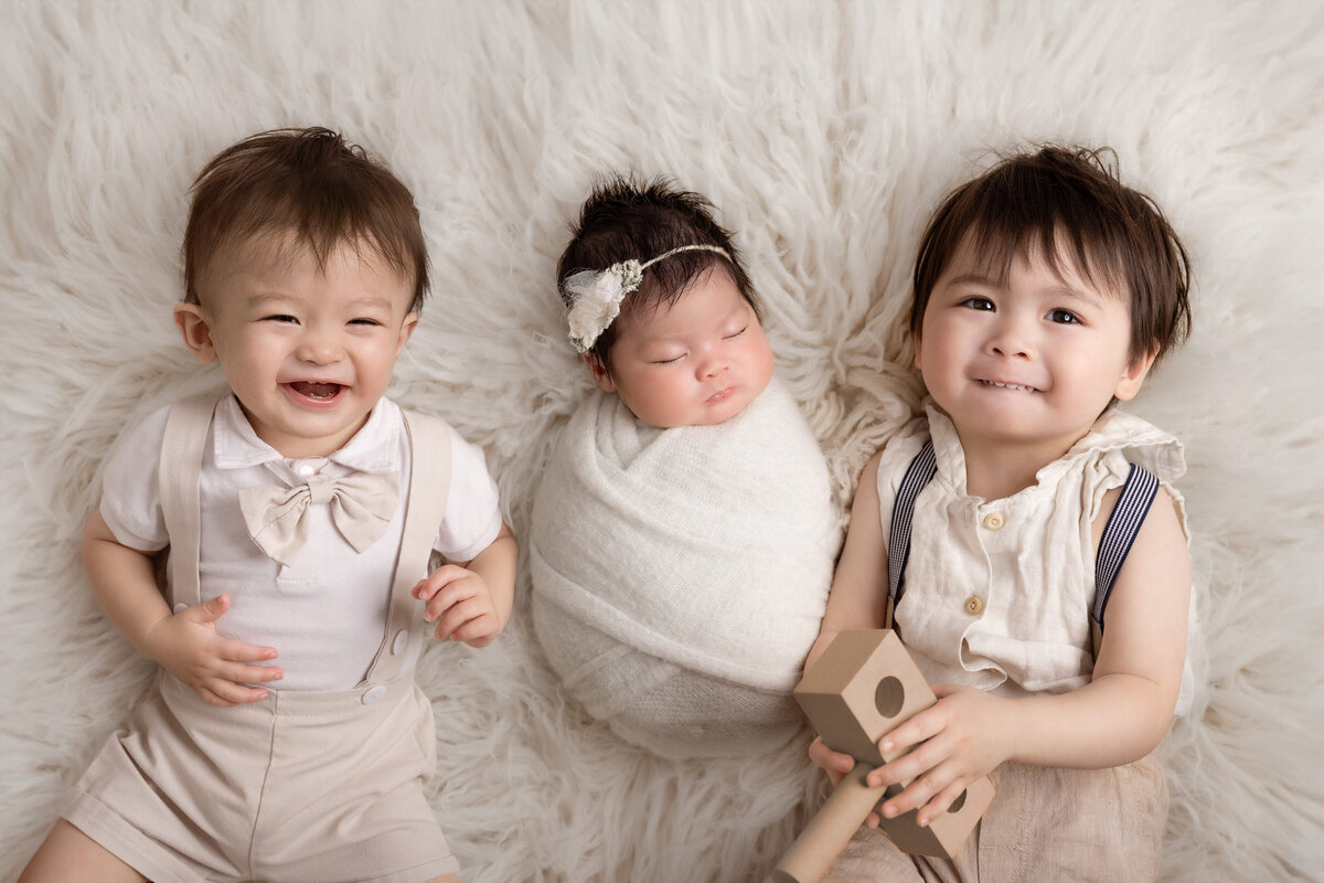 Edmonton Newborn Photography closeup sibling shot