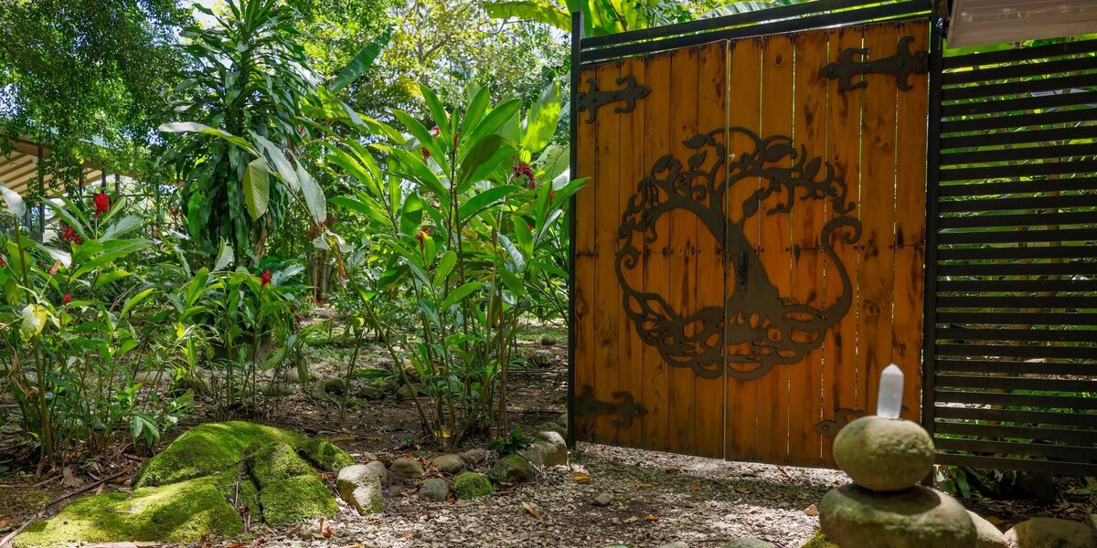 the gate of the retreat center in costa rica 
