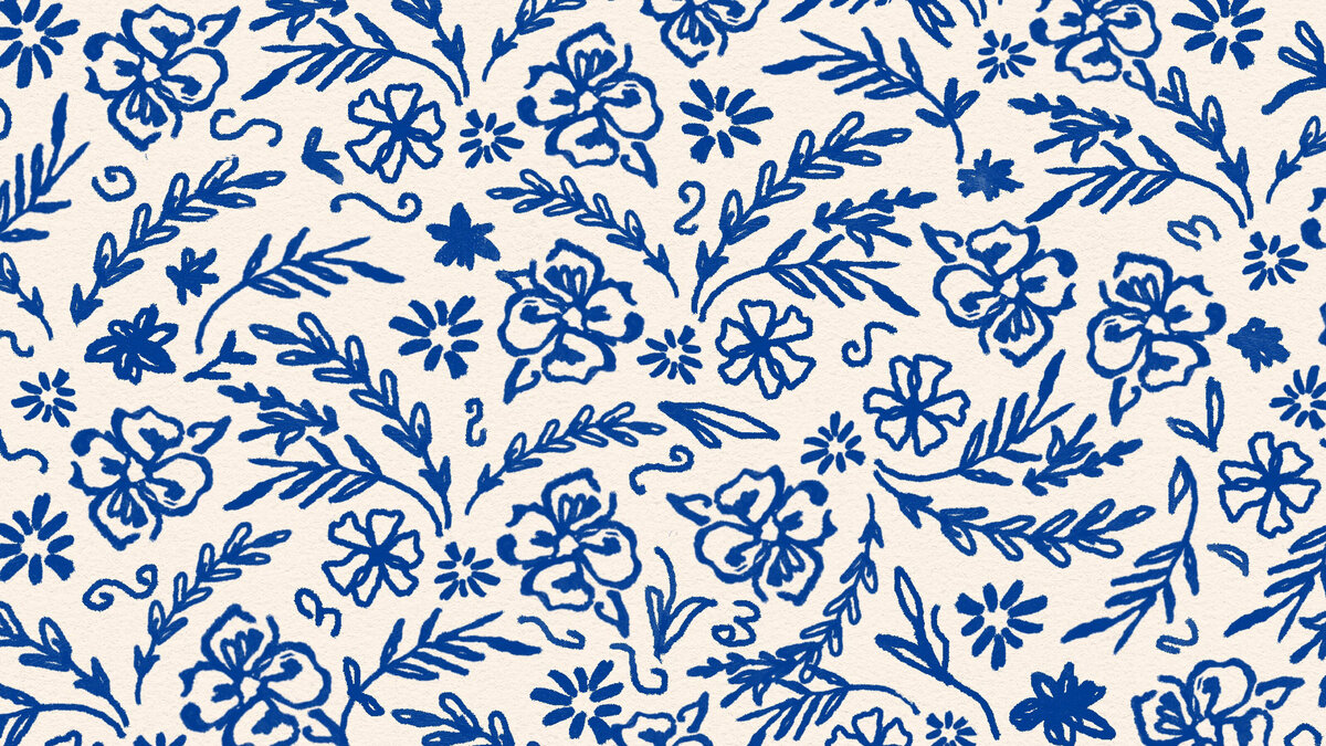 Eleanor Stenner Photography blue and white floral brand pattern