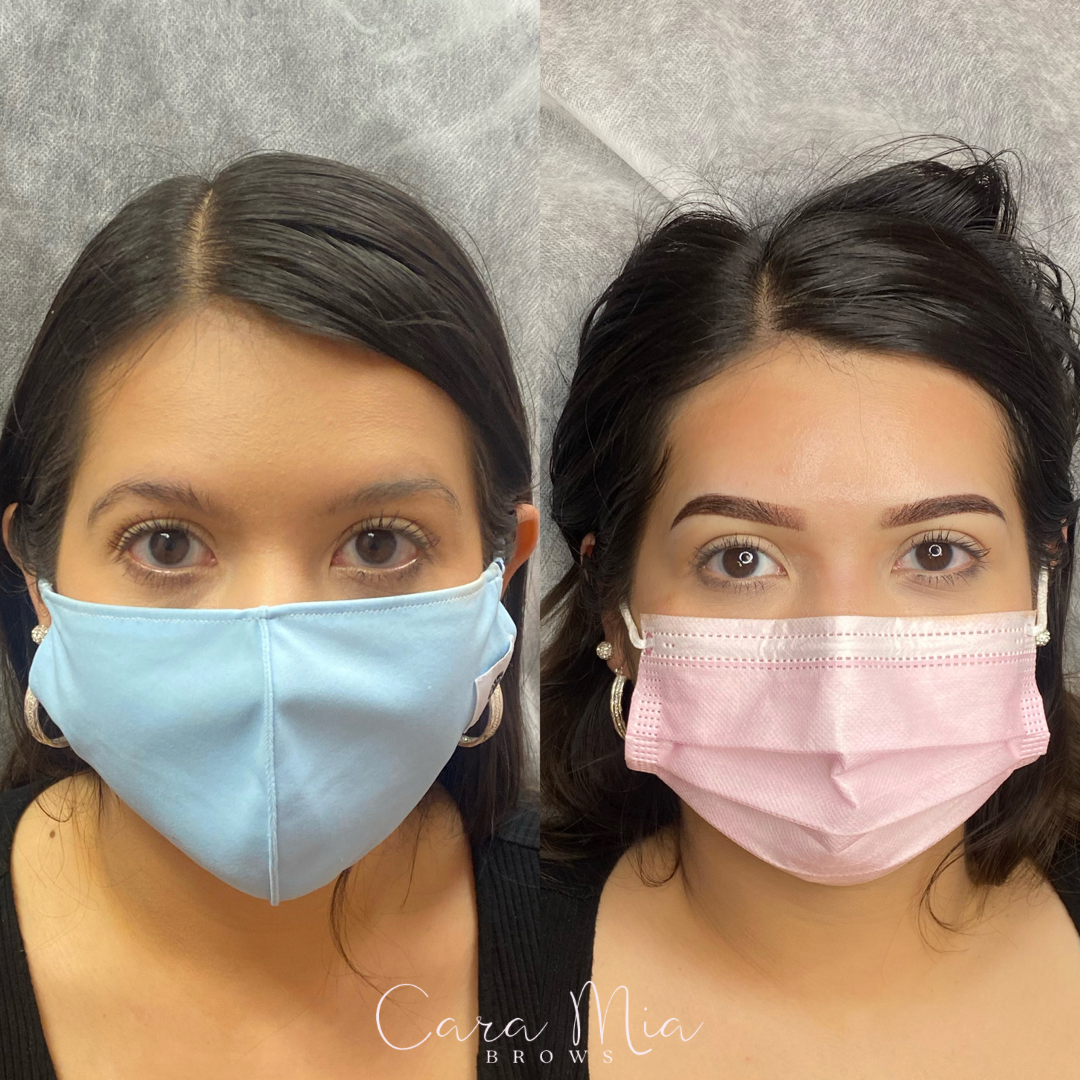 Ombre Powder Brows before and after