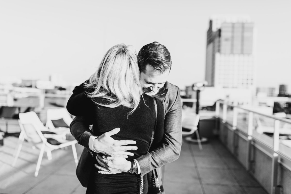 Eric & Megan - Downtown Dallas Rooftop Proposal & Engagement Session-49