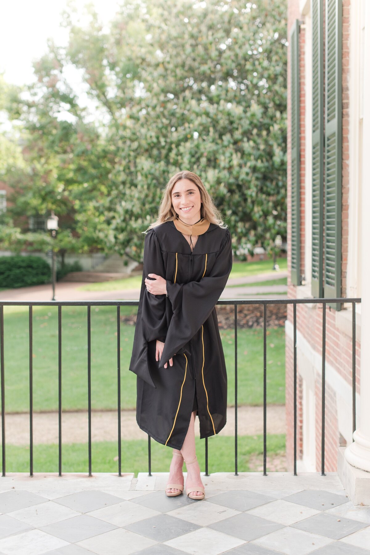 grad black and yellow regaliia