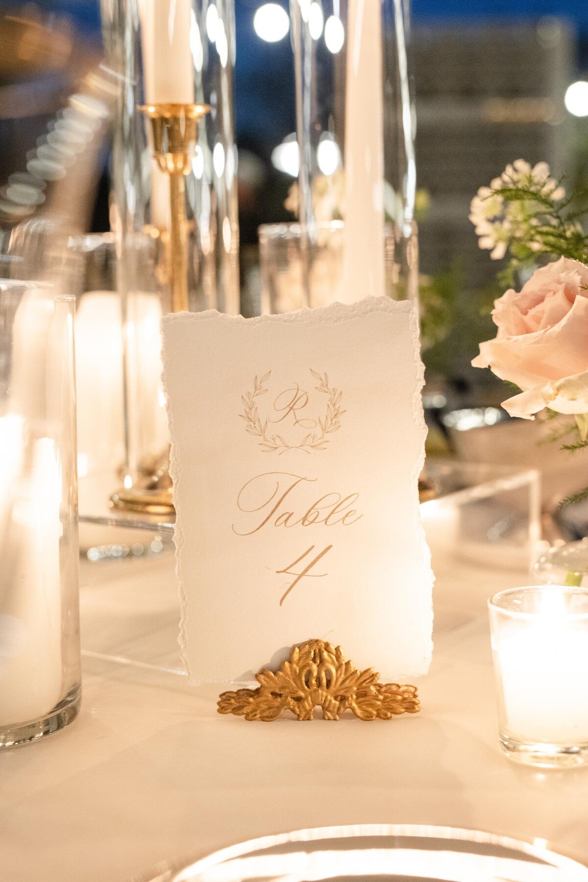 hand-torn-vintage-wedding-table-number