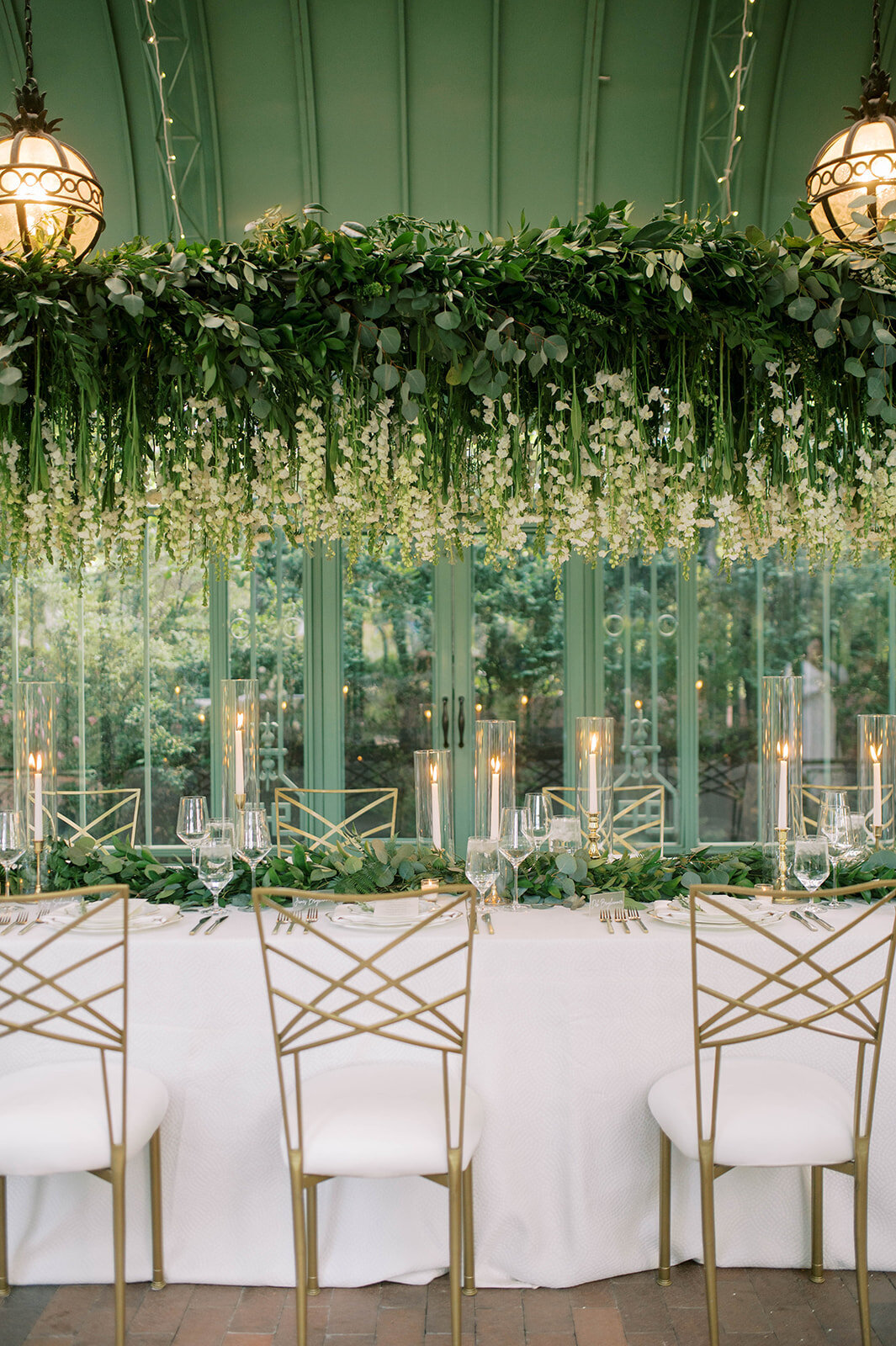 green themed wedding reception