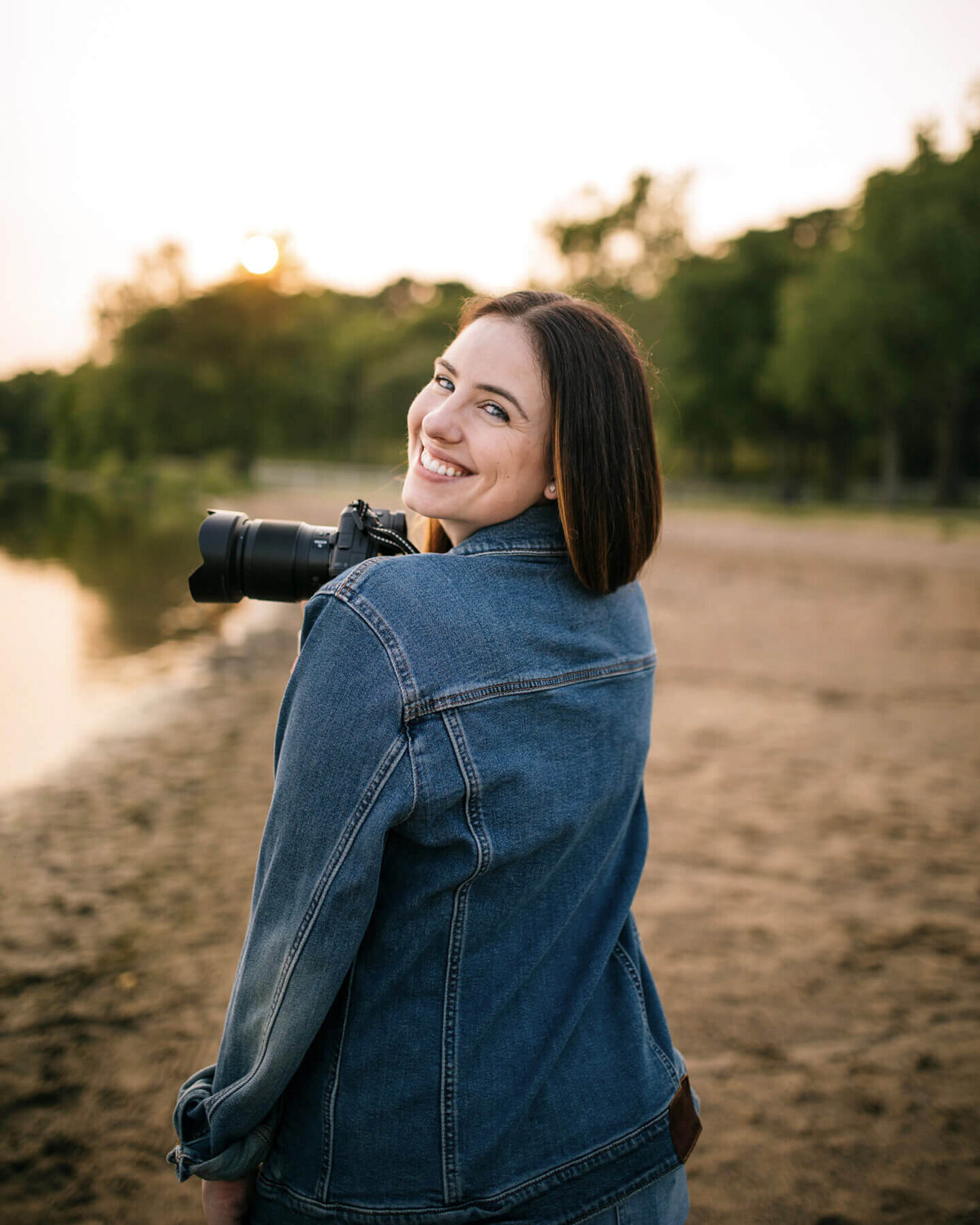 Photographer posing for headshots
