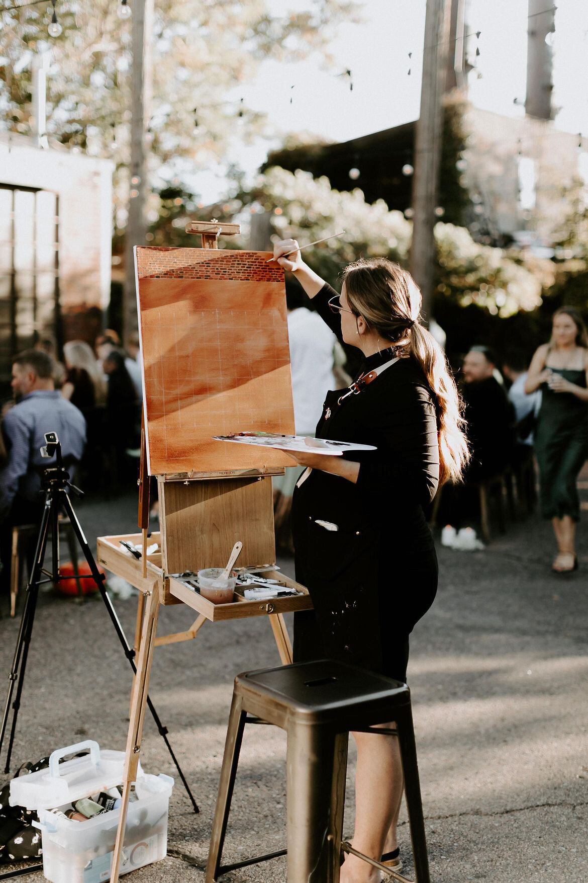 Live wedding painting at Blanc, Denver