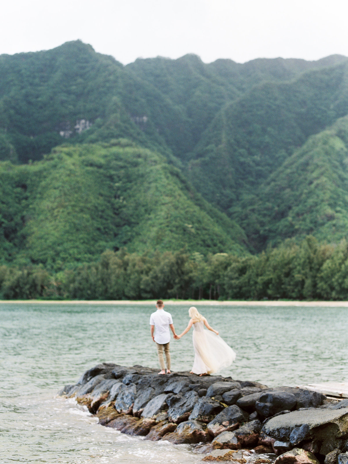Oahu film photographer engagement photoshoot
