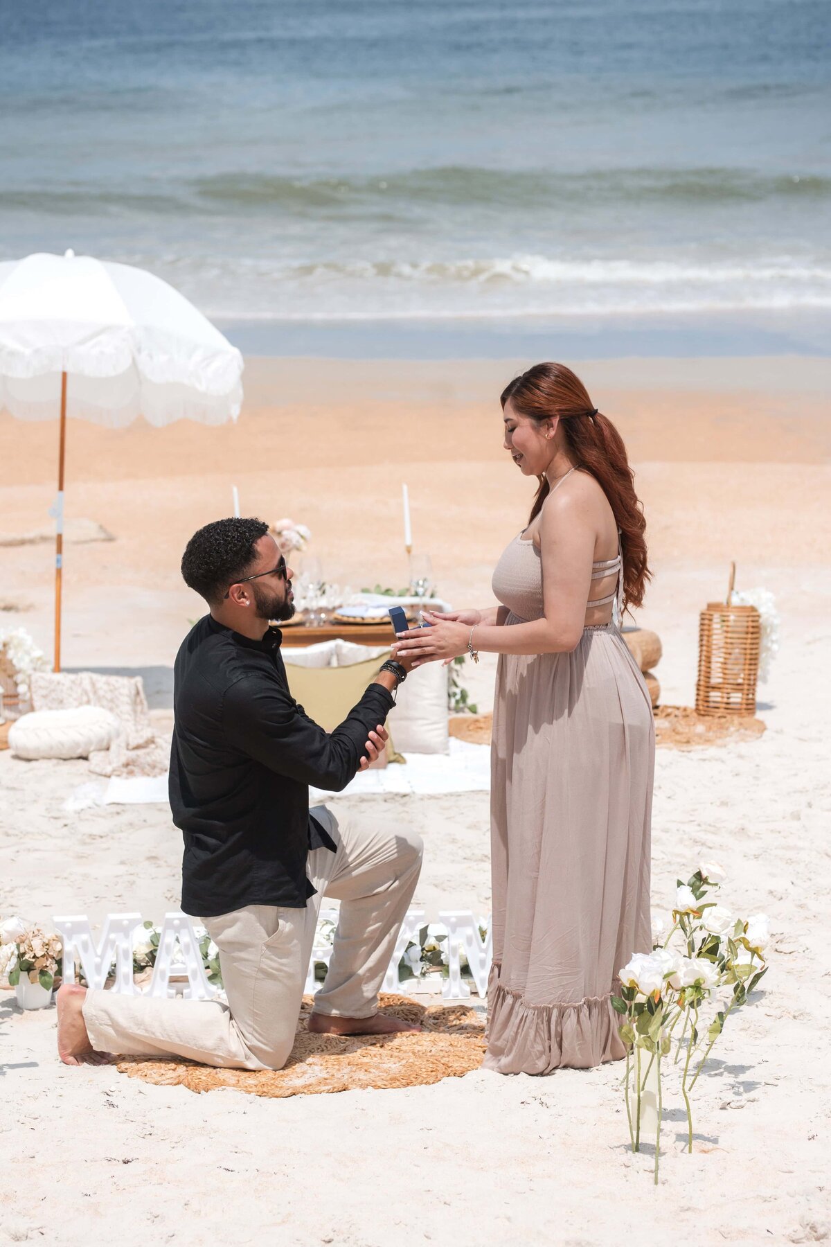 Beach Proposal on Marineland Beach | Photo by Phavy Photography, Jacksonville Proposal Photographer