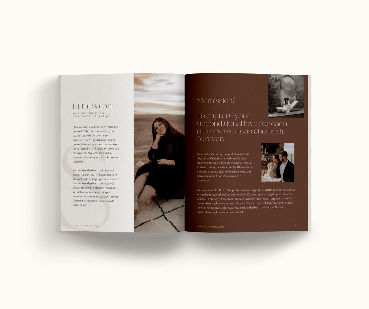 Classy Showit template for photographers