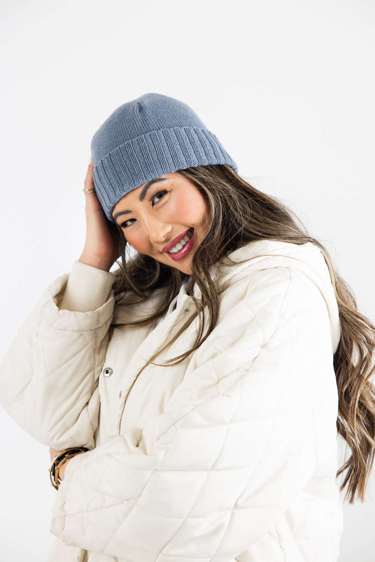 Coastal Cashmere Seattle Beanie Slate Blue 3