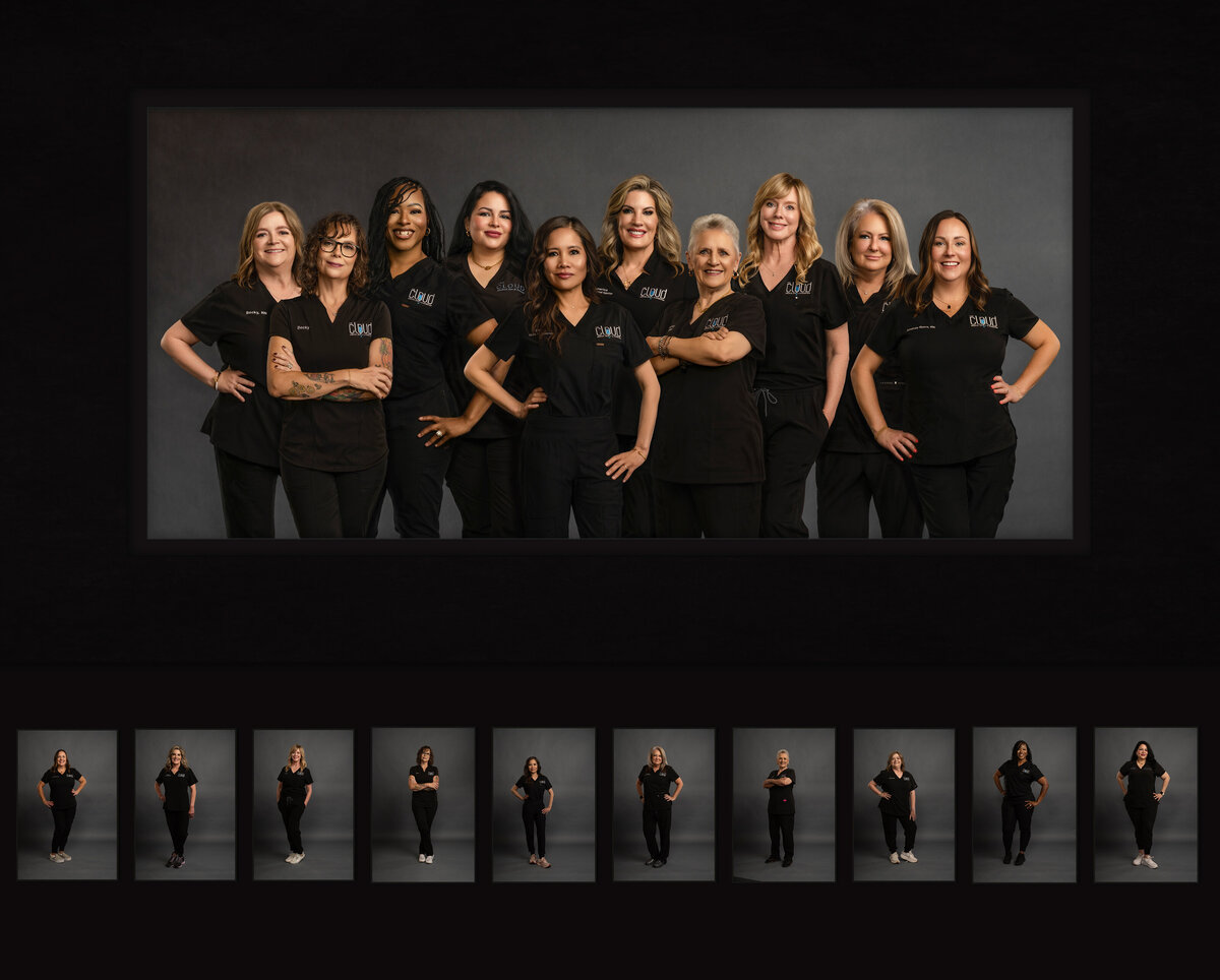 Wichita Falls team headshot composite - Each person photographed separately and artistically blended into one seamless team image.
