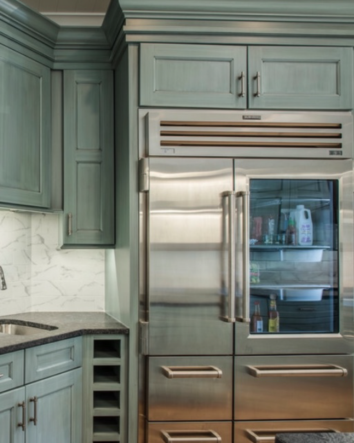 Stainless steel Refrigerator  Open kitchen lights of light clean reno construction Philadelphia Mainline Pa Chestnut hill Jersey Shore Avalon Stone harbor 