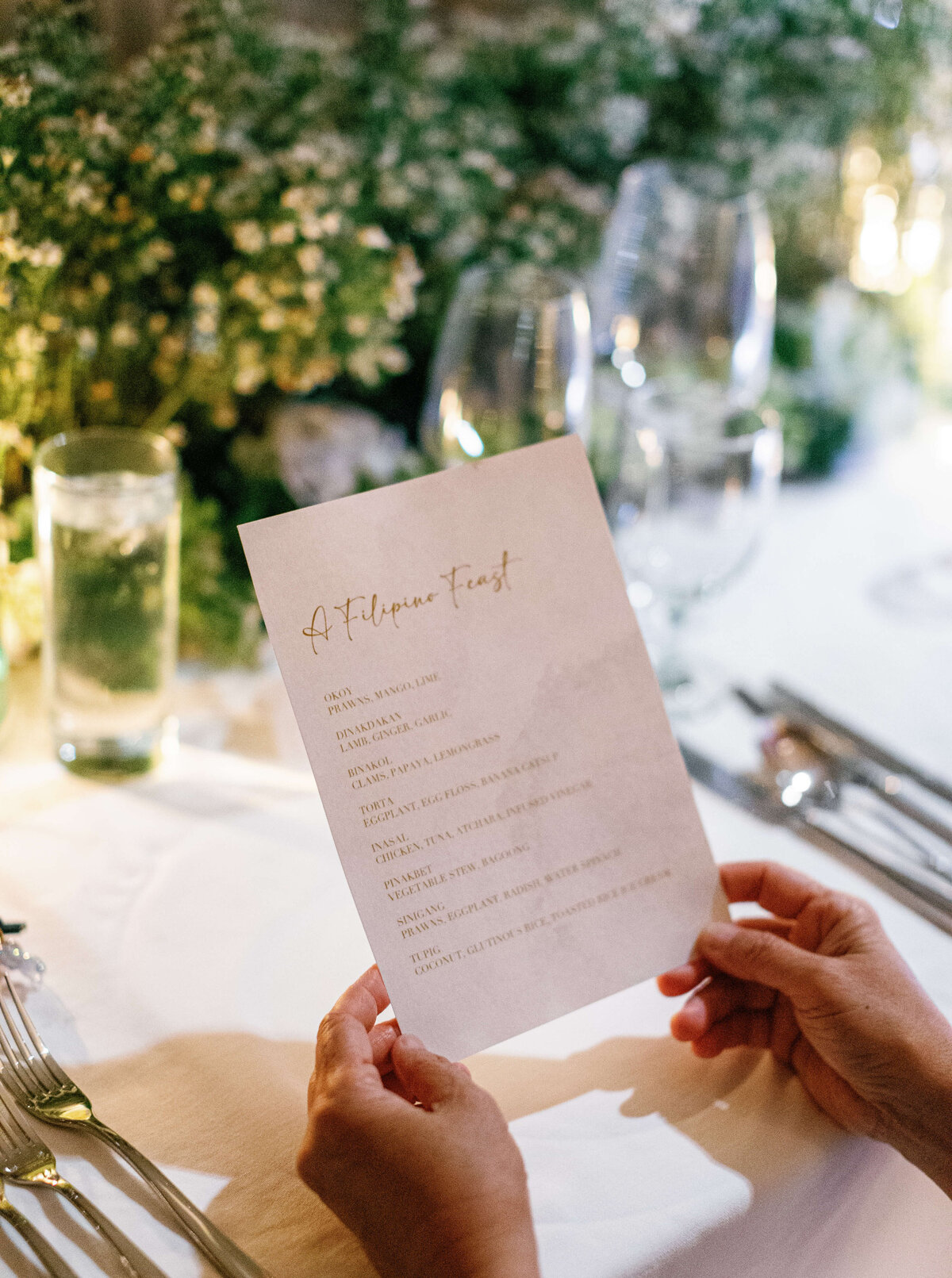 Wedding Menu