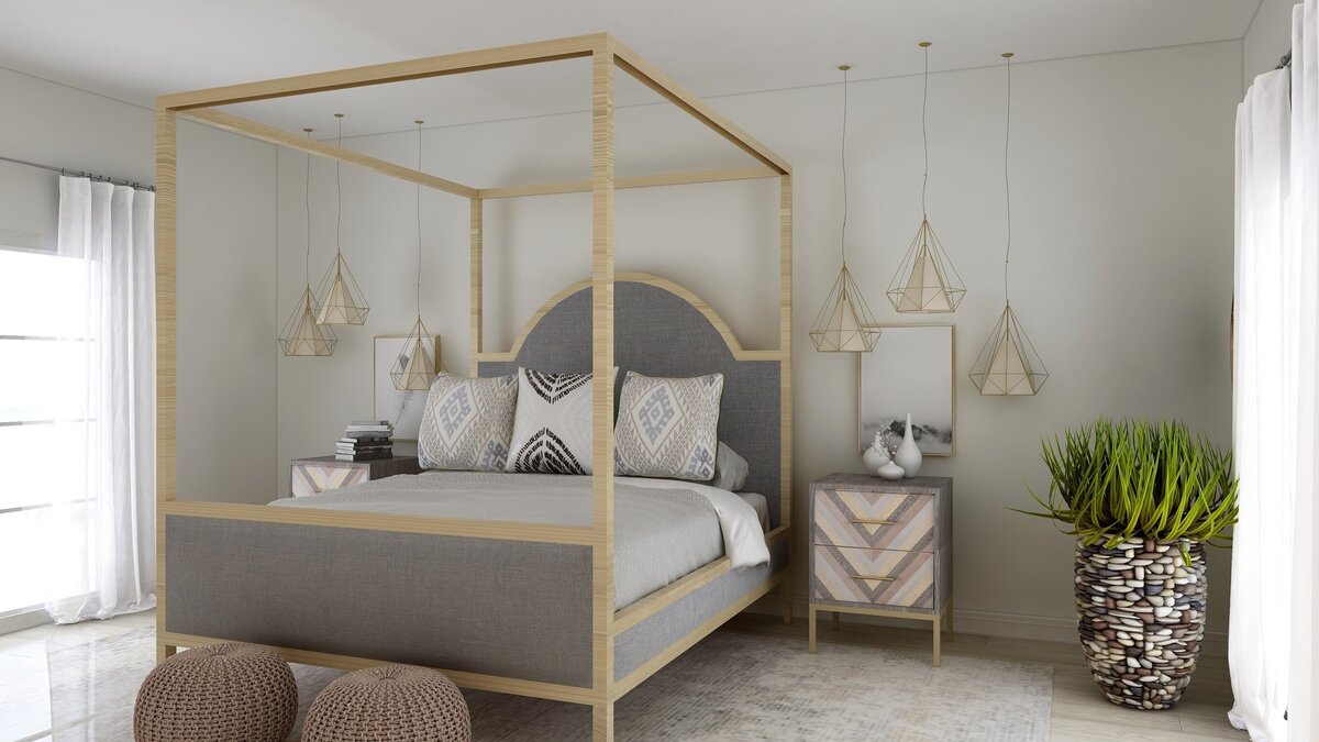 High end bedroom rendering