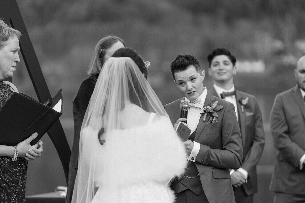 Couple exchanging wedding vows