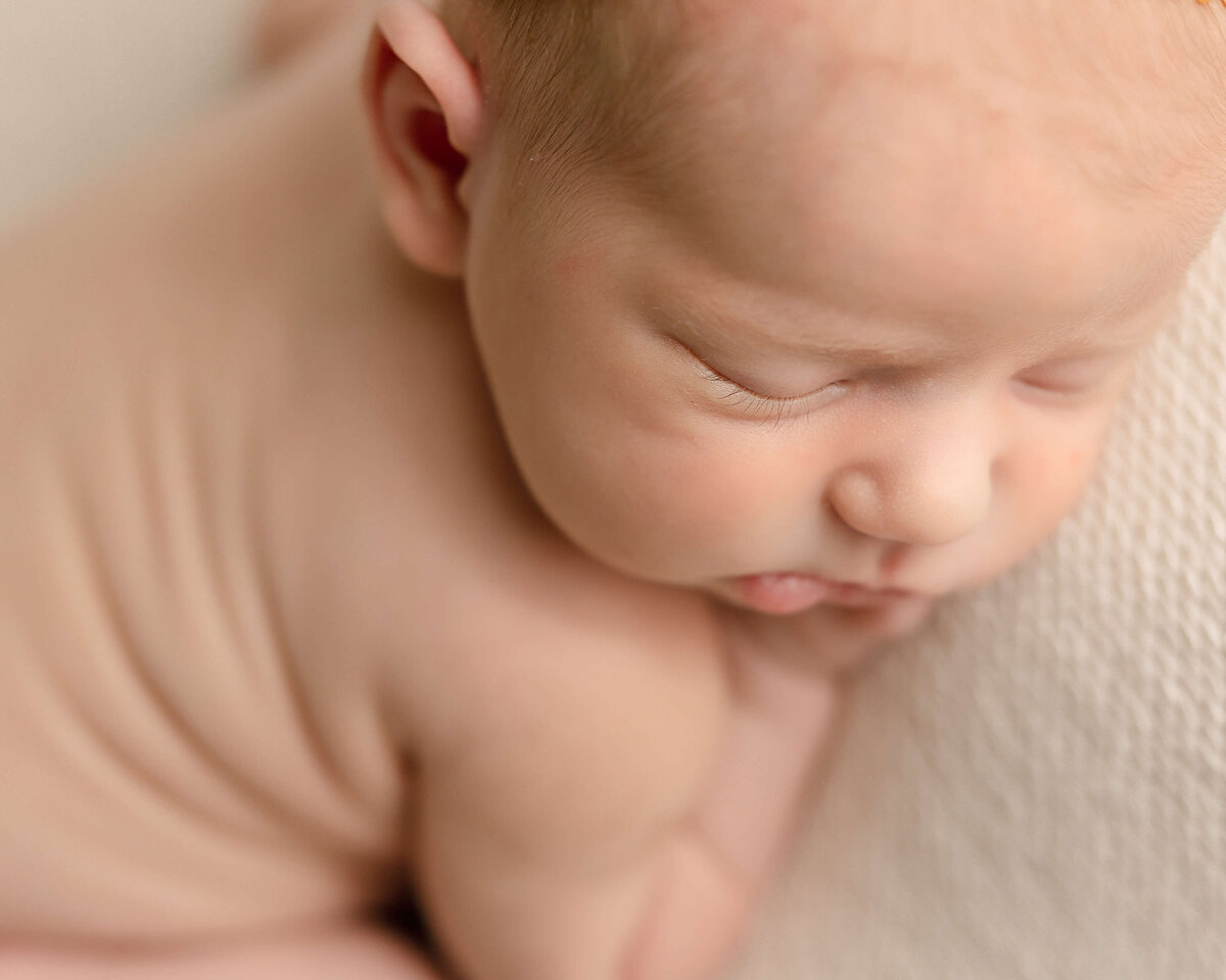 detail image of eyelashed on baby girl