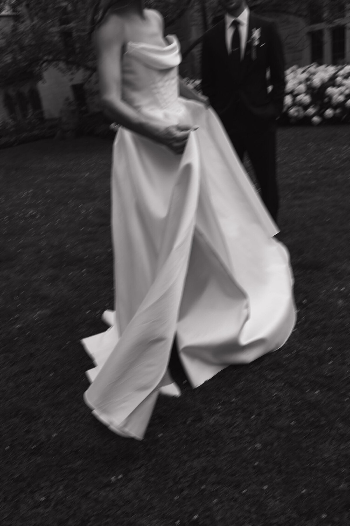 Motion Blur Bride and Groom drop waist dress