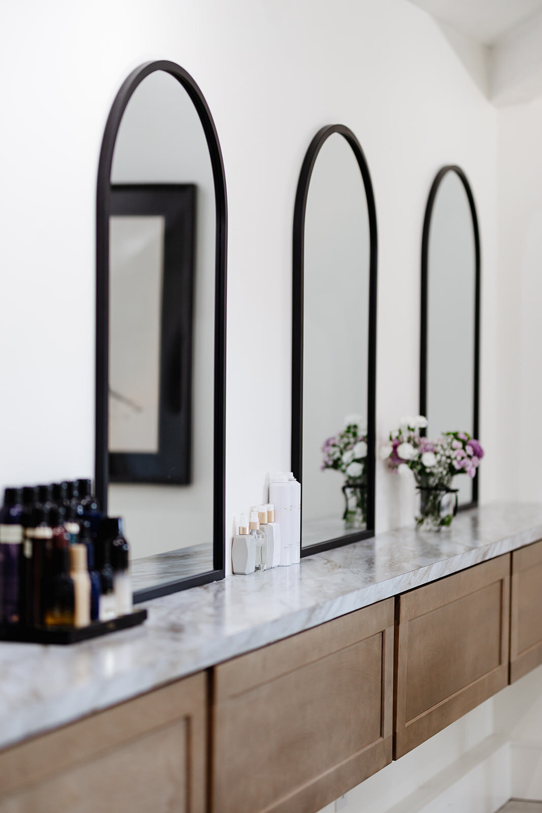 modern hair salon counter