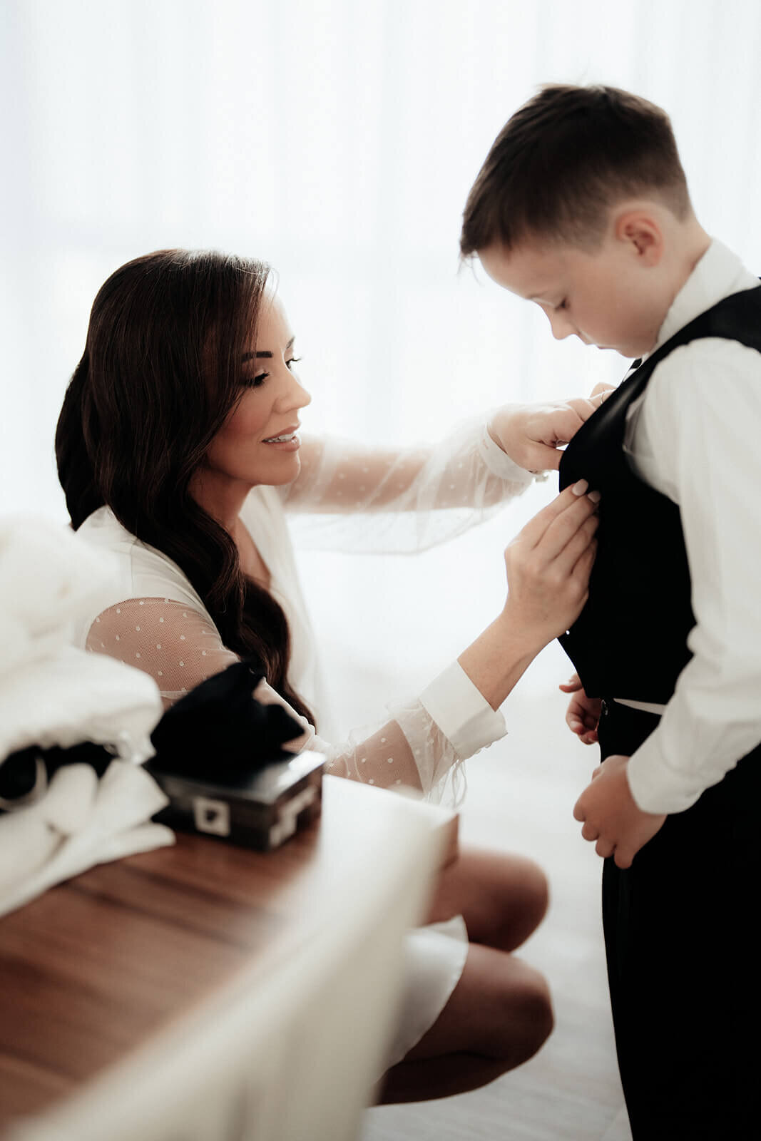 Bride Dressing Child