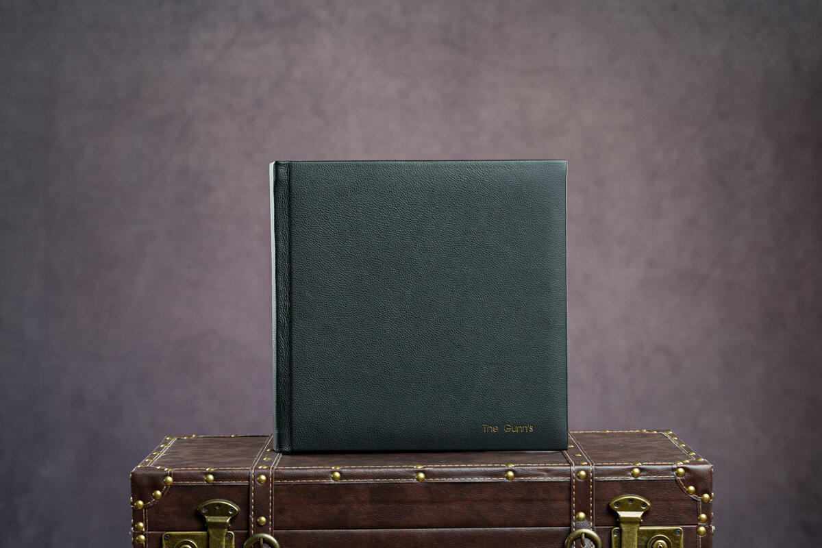 A sleek, modern wedding album showcasing a contemporary design for preserving memories.