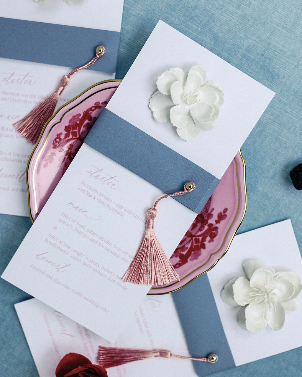 Dominique Alba Studio custom day-of paper plaster menus