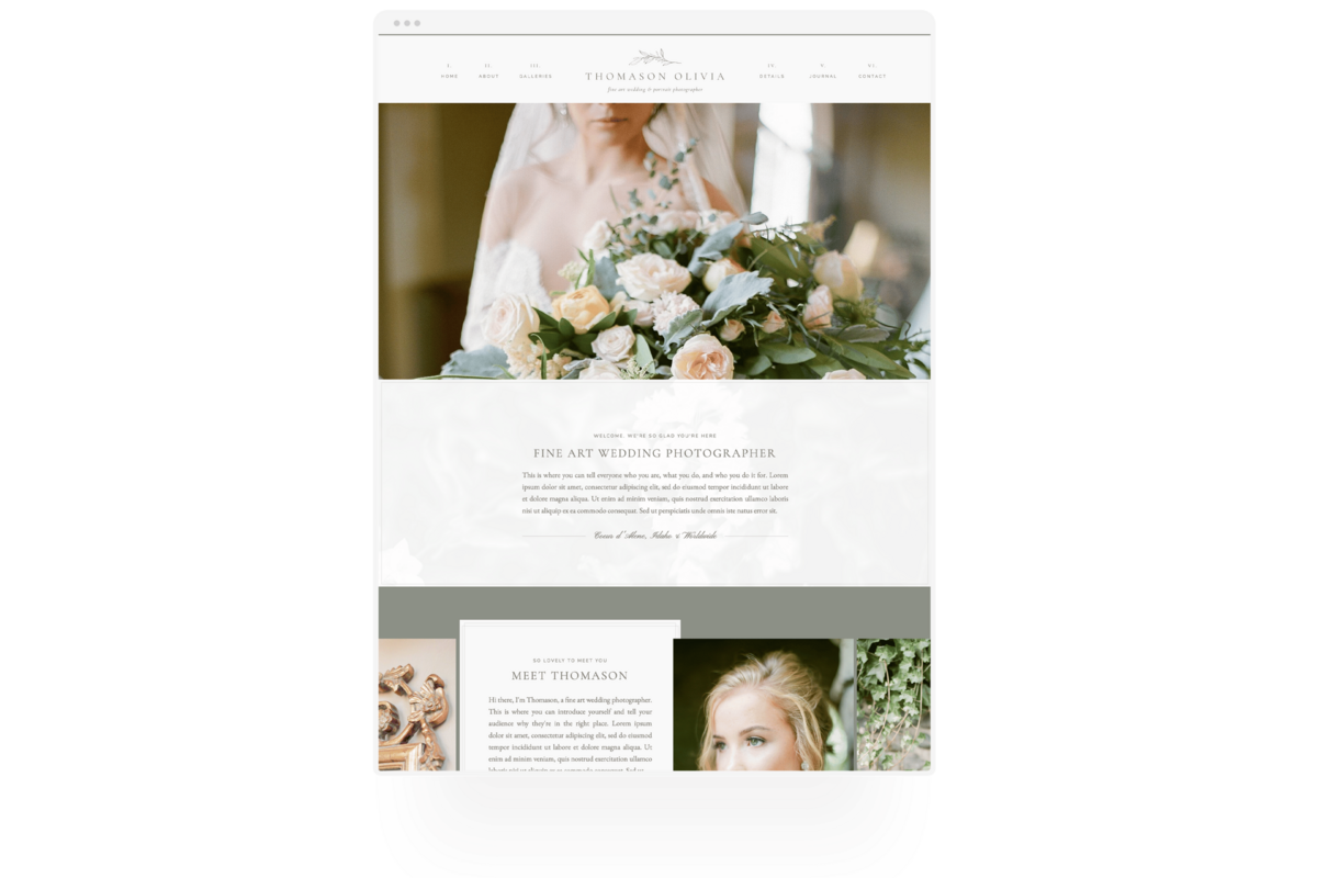 Showit website template.