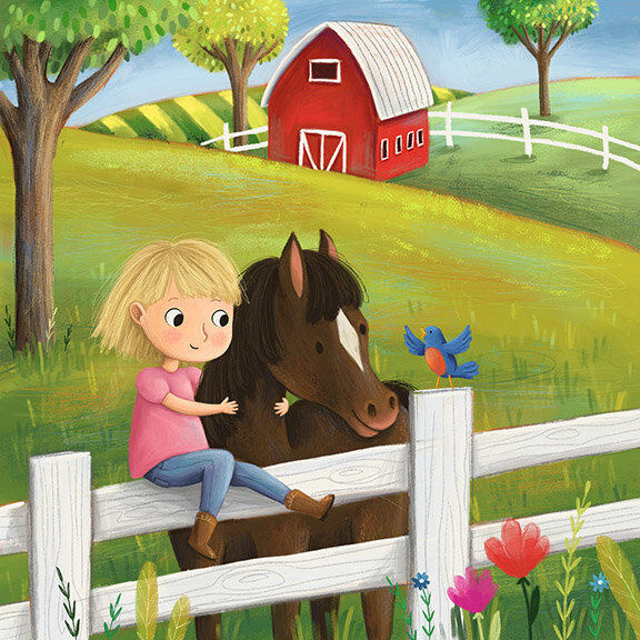 Natalie Merheb - Farm Girl and Horse