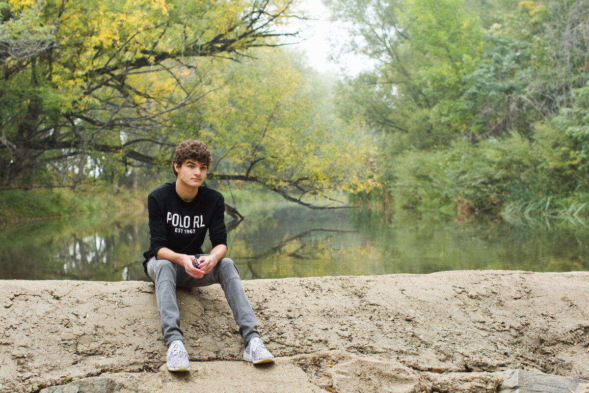 Longmont senior photos taken at Golden Ponds in the fall