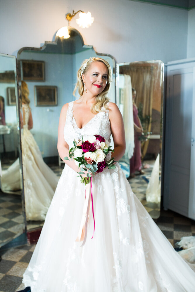 Bride with bridal bouquet