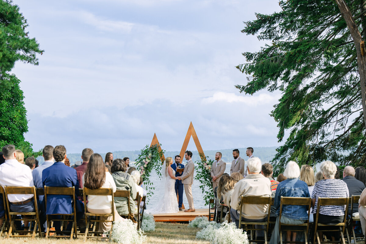 olympic peninsula beach wedding ceremony outdoors